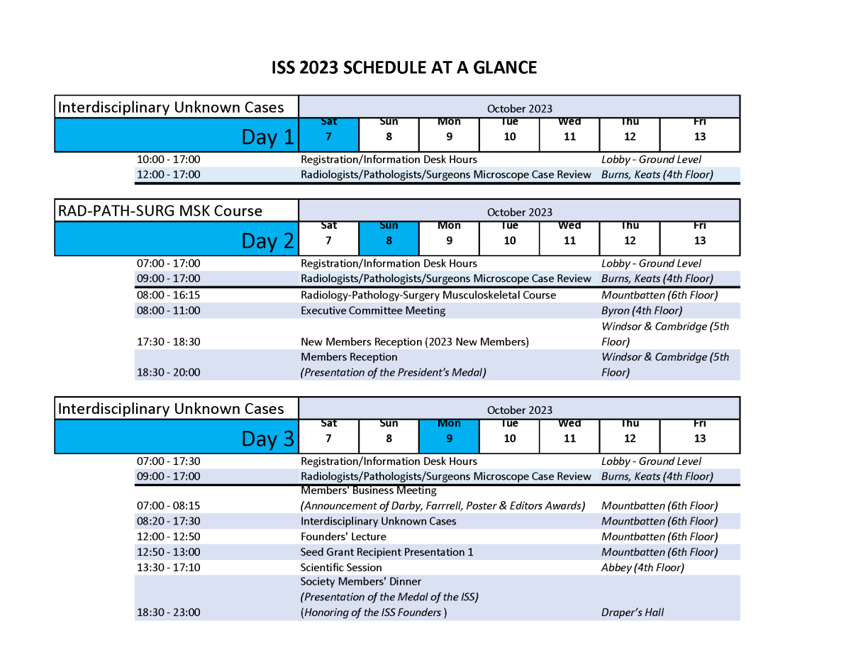 MSK 2023 Schedule at a Glance International Skeletal Society